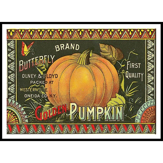 Golden Pumpkin, A New Print Of a Vintage Label