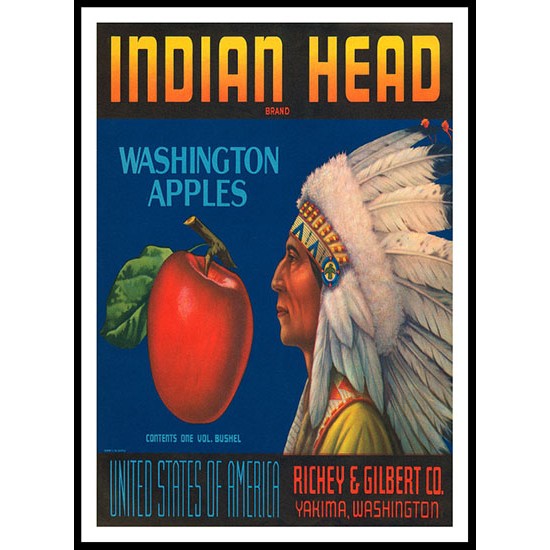 Indian Head, A New Print Of a Vintage Label