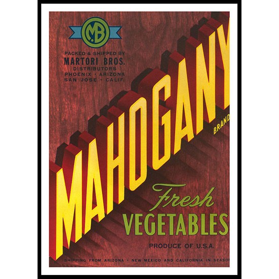 Mahogany, A New Print Of a Vintage Label