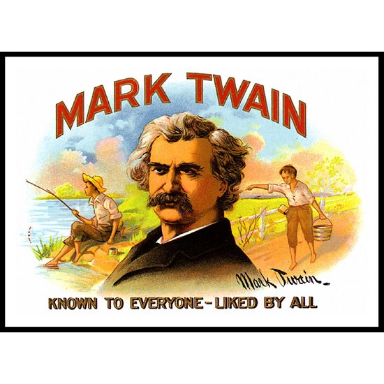 Mark Twain, A New Print Of a Vintage Label