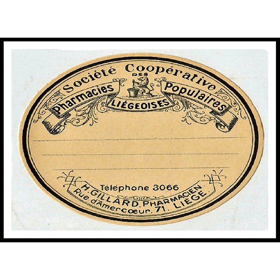 Pharmacy, A New Print Of a Vintage Label