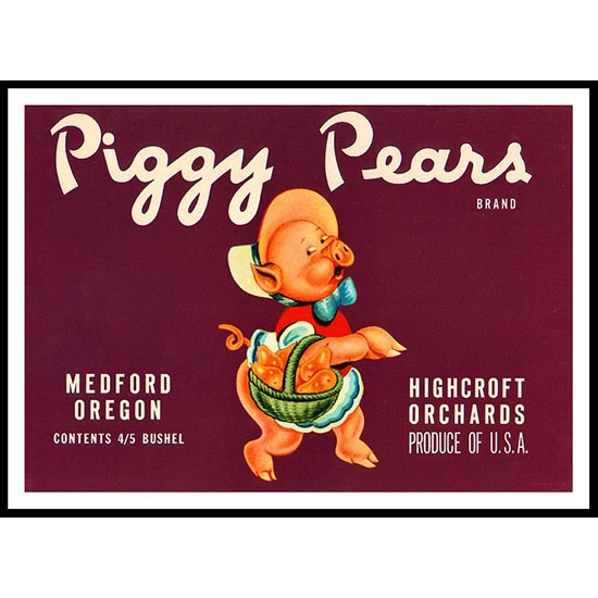 Piggy, A New Print Of a Vintage Label