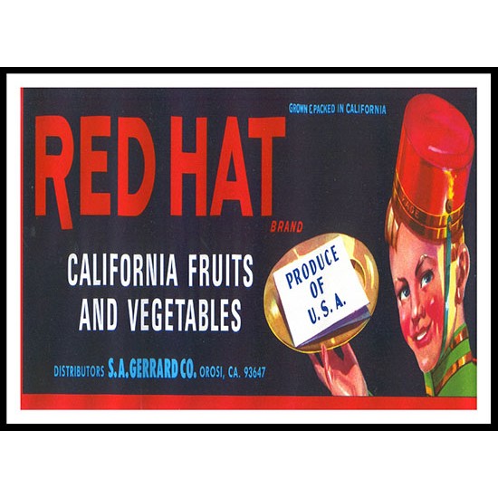 Red Hat, A New Print Of a Vintage Label