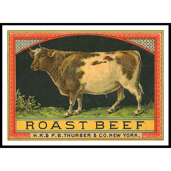 Roast Beef, A New Print Of a Vintage Label