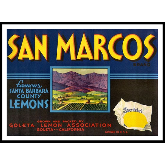 San Marcos, A New Print Of a Vintage Label