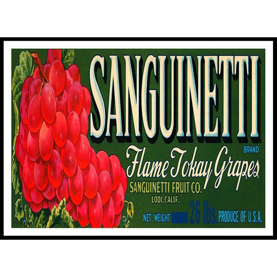 Sanguinetti, A New Print Of a Vintage Label