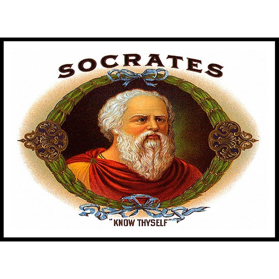 Socrates, A New Print Of a Vintage Label