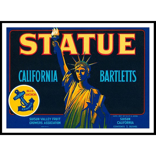 Statue, A New Print Of a Vintage Label