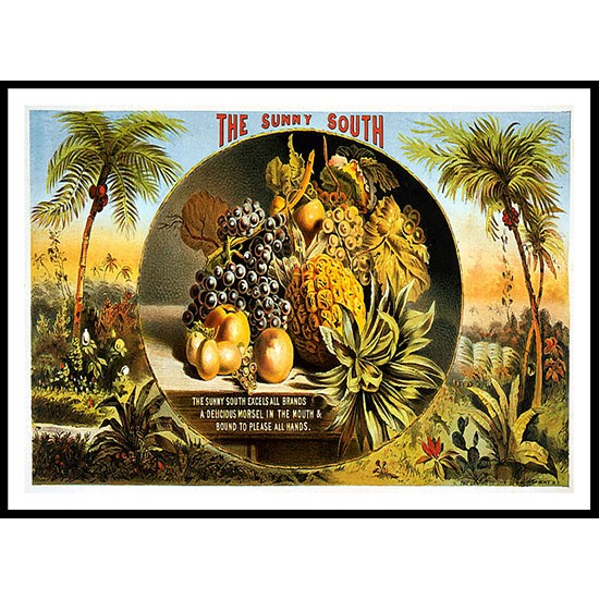 Sunny South 1874, A New Print Of a Vintage Label