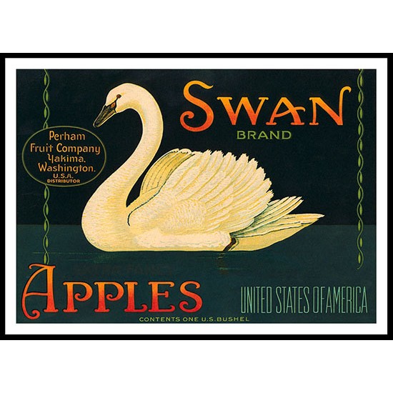 Swan, A New Print Of a Vintage Label