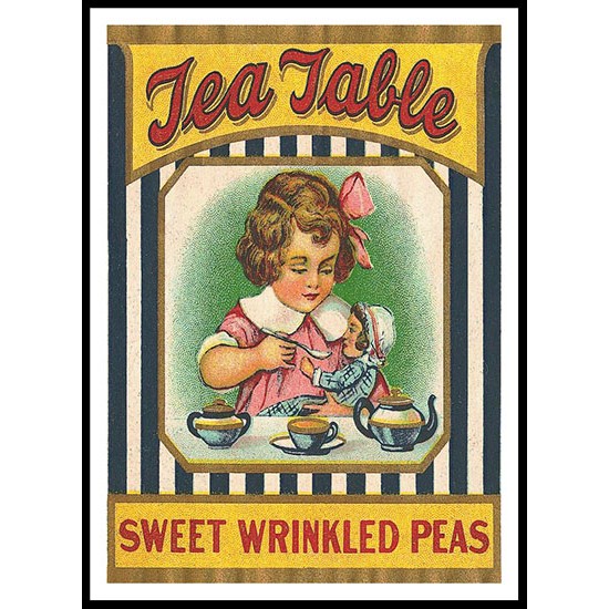 Tea Table Peas, A New Print Of a Vintage Label