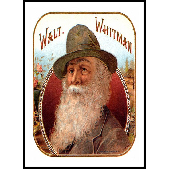 Walt Whitman, A New Print Of a Vintage Label