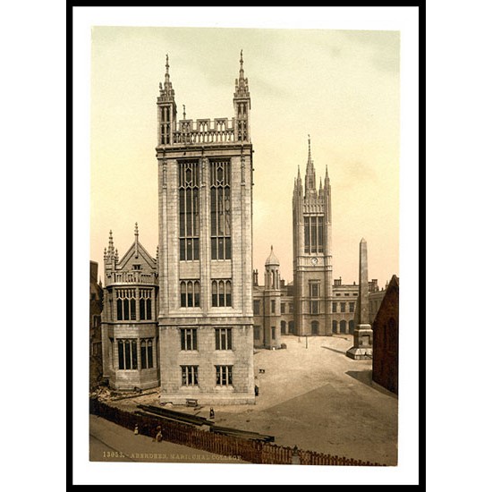 Aberdeen Marischal College Scotland, A New Print Of A Vintage Scottish Photochrom