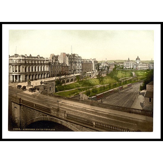 Aberdeen Union Terrace Scotland, A New Print Of A Vintage Scottish Photochrom