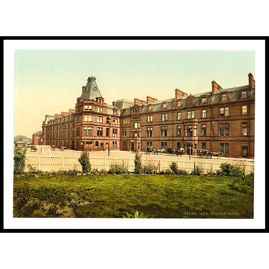 Ayr Station Hotel Scotland, A New Print Of A Vintage Scottish Photochrom