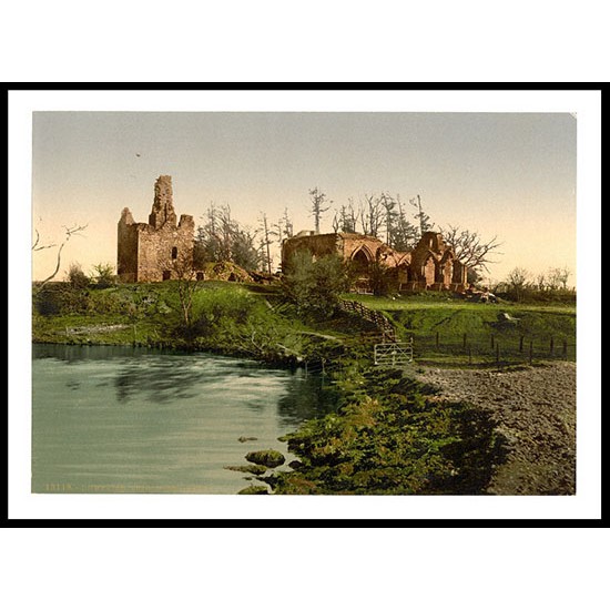 Dumfries Lincluden Abbey Scotland, A New Print Of A Vintage Scottish Photochrom