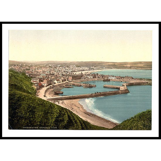 General View Stonehaven, A New Print Of A Vintage Scottish Photochrom