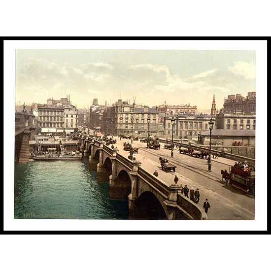 Glasgow The Bridge Scotland, A New Print Of A Vintage Scottish Photochrom