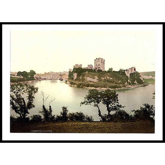 The Castle Pembroke, A New Print Of A Vintage Scottish Photochrom