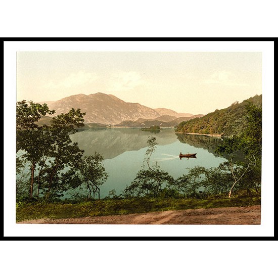 Trossachs Loch Achraand Ben Venue Scotland, A New Print Of A Vintage Scottish Photochrom