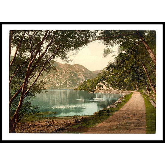 Trossachs Loch Katrine Path By The Loch Scotland, A New Print Of A Vintage Scottish Photochrom