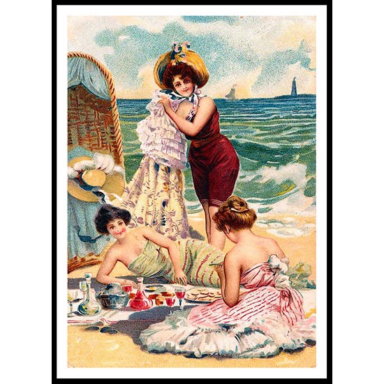 Beach 11, A New Print Of A Vintage Beach Scene