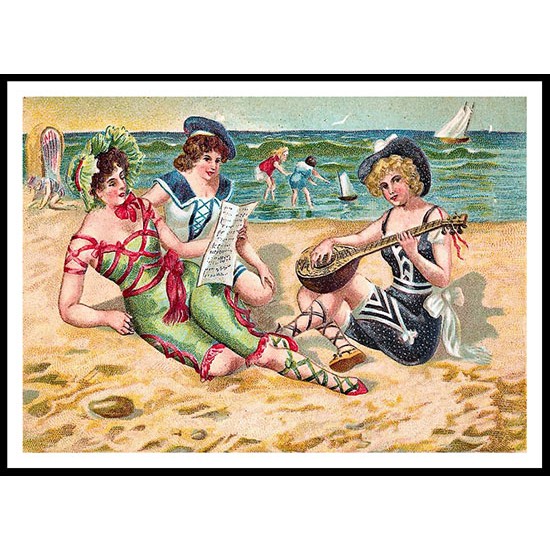 Beach 24, A New Print Of A Vintage Beach Scene