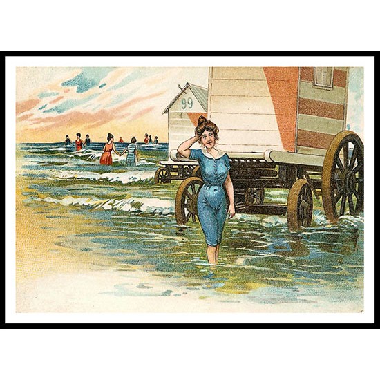 Beach 32, A New Print Of A Vintage Beach Scene