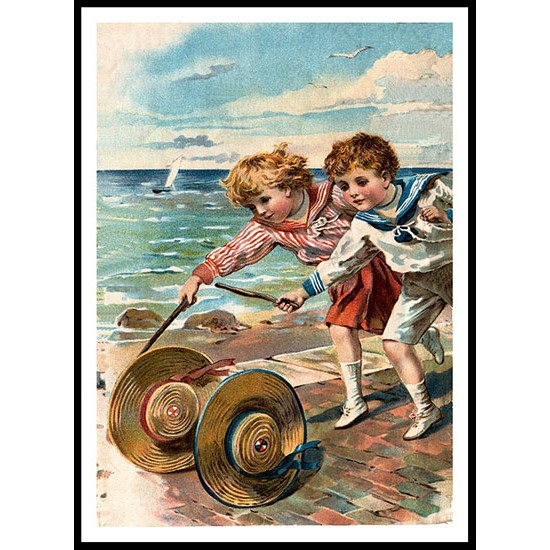 Beach 4, A New Print Of A Vintage Beach Scene