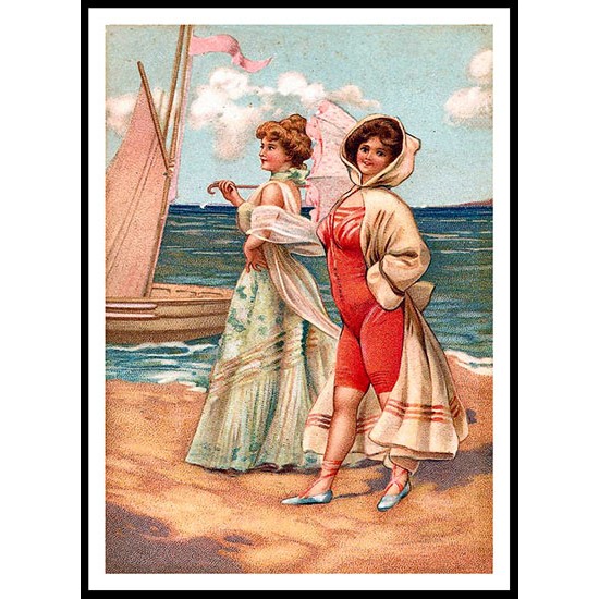 Beach 47, A New Print Of A Vintage Beach Scene