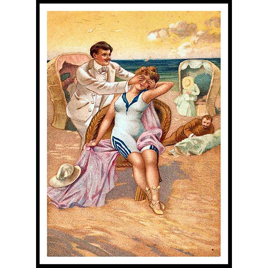 Beach 7, A New Print Of A Vintage Beach Scene