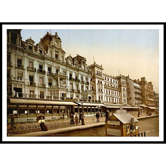 Beach And Hotels Ostend, A New Print Of A Vintage Beach Scene