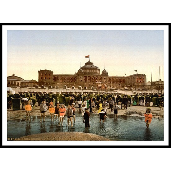 Beach And Kursaal Scheveningen, A New Print Of A Vintage Beach Scene