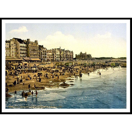 Beach At High Water, A New Print Of A Vintage Beach Scene