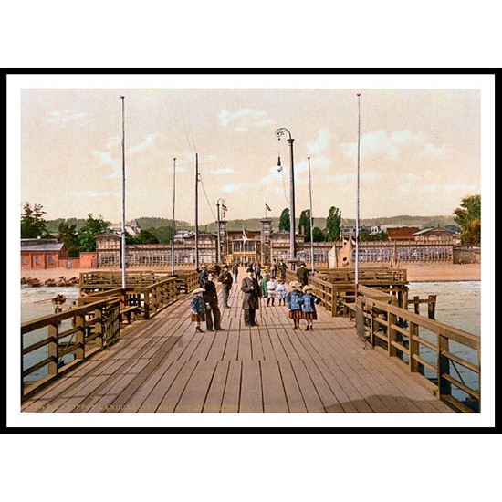 Beach Zoppot West Prussia, A New Print Of A Vintage Beach Scene