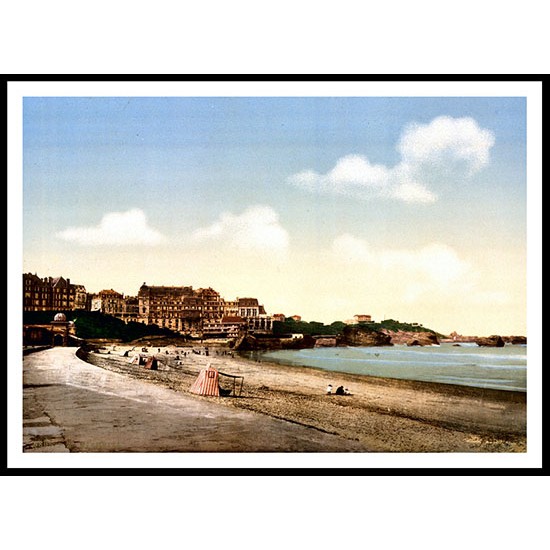 Biarritz France, A New Print Of A Vintage Beach Scene