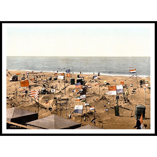 Building Sand Castles Westerland - 1, A New Print Of A Vintage Beach Scene