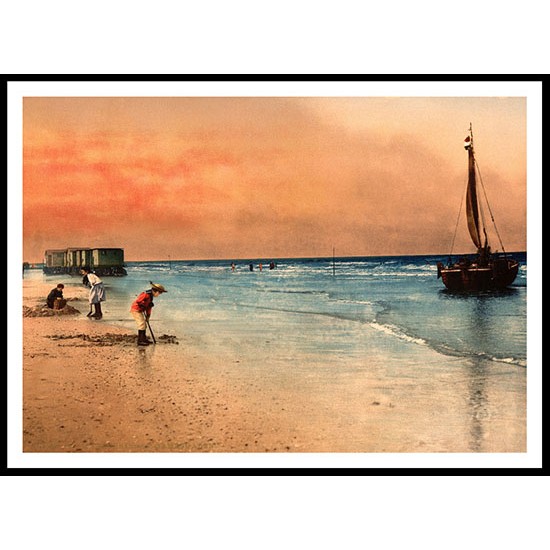 Damesbaden Scheveningen Holland, A New Print Of A Vintage Beach Scene