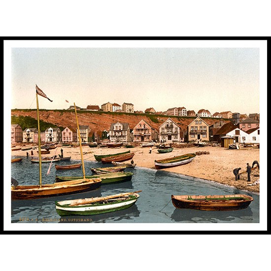 East Beach Helgoland Germany, A New Print Of A Vintage Beach Scene