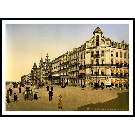 Embankment And Kursaal Ostend - 1, A New Print Of A Vintage Beach Scene