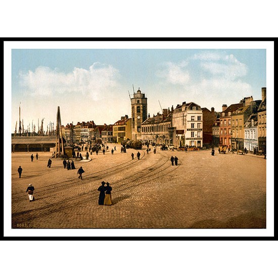 Leugunaer Wharf Dunkirk France, A New Print Of A Vintage Beach Scene