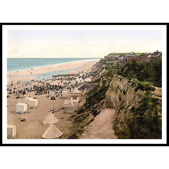 Mundsley On Sea, A New Print Of A Vintage Beach Scene