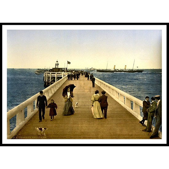 Pier Ostend Belgium, A New Print Of A Vintage Beach Scene