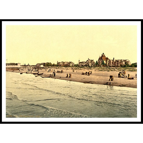 Swinemunde Germany, A New Print Of A Vintage Beach Scene