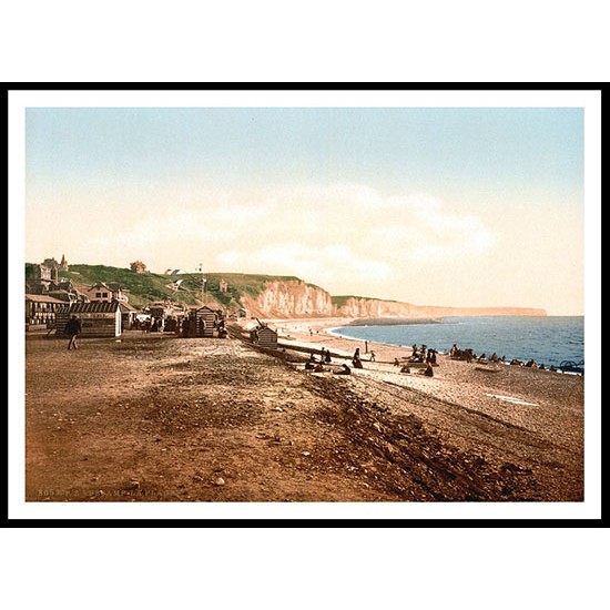 The Beach Fecamp France, A New Print Of A Vintage Beach Scene