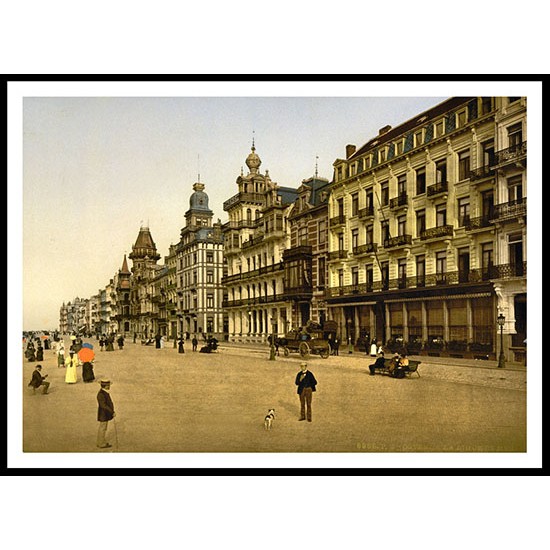 The Embankment Ostend Belgium - 1 , A New Print Of A Vintage Beach Scene