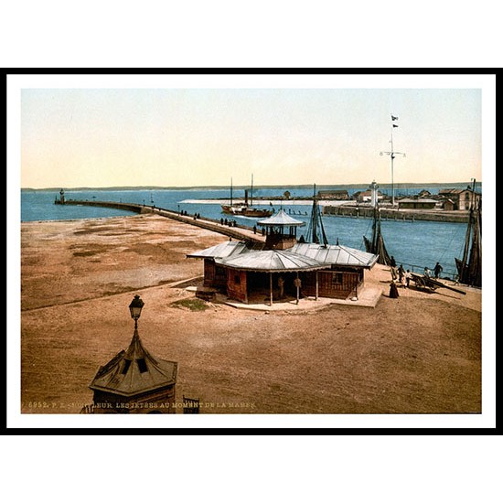 The Piers Honfleur France, A New Print Of A Vintage Beach Scene