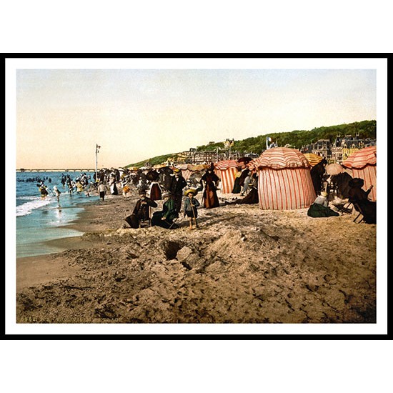 Trouville France, A New Print Of A Vintage Beach Scene