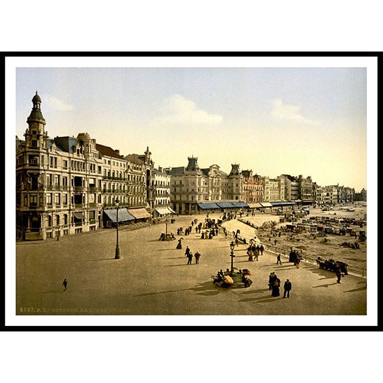 West Embankment Ostend Belgium, A New Print Of A Vintage Beach Scene