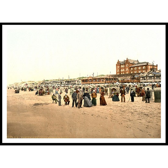 Westerland Schleswig Holstein Germany 1, A New Print Of A Vintage Beach Scene